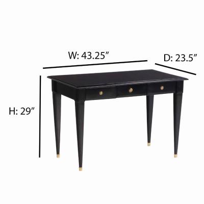 A Directoire style ebonized mahogany writing desk bureau plat C 1945 