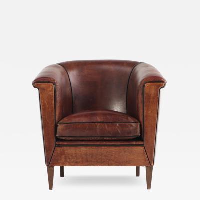 A Dutch Art Deco leather club chair C 1940 
