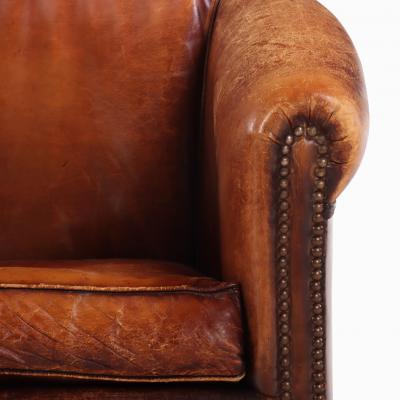 A Dutch Art Deco style Leather Club Chair C 1950 