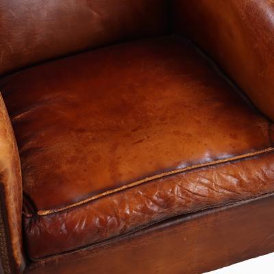 A Dutch Art Deco style Leather Club Chair C 1950 