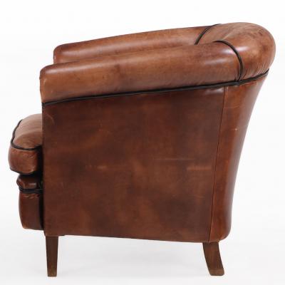 A Dutch Art Deco style Leather Club Chair C 1960 