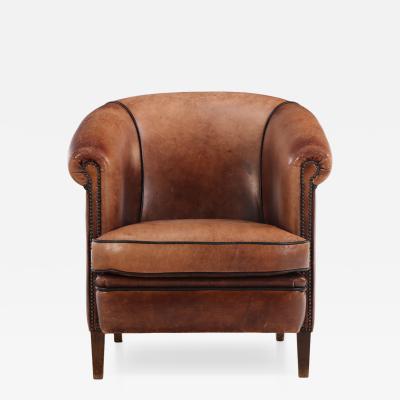 A Dutch Art Deco style Leather Club Chair C 1960 