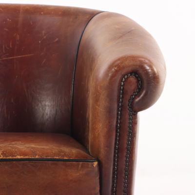 A Dutch Leather Club Chair C 1950 