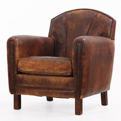 A Dutch Leather Club Chair C 1950 