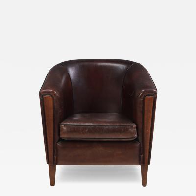 A Dutch Leather Club Chair C 1960 