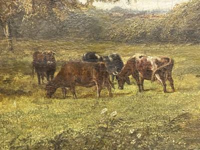 A EVERARD READ ANTIQUE ENGLISH BEAULIEUS OAK PAINTING BY A EVERARD READ