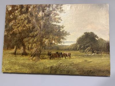 A EVERARD READ ANTIQUE ENGLISH BEAULIEUS OAK PAINTING BY A EVERARD READ
