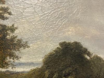 A EVERARD READ ANTIQUE ENGLISH BEAULIEUS OAK PAINTING BY A EVERARD READ