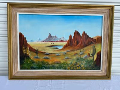 A Edmiston Southwestern Landscape Acrylic on Canvas 36 x 24 