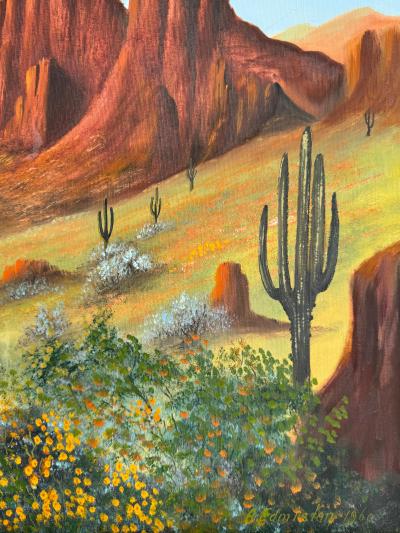 A Edmiston Southwestern Landscape Acrylic on Canvas 36 x 24 