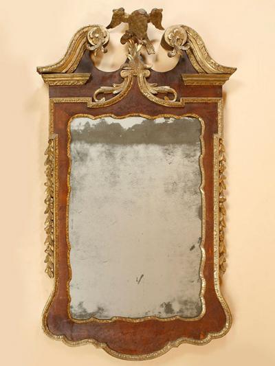 A FINE CHIPPENDALE LOOKING GLASS