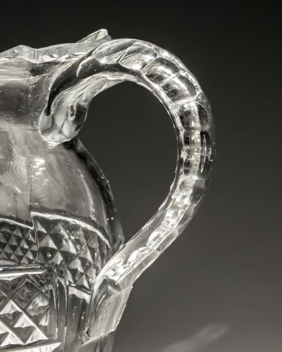 A FINE DIAMOND FLUTE CUT GEORGIAN MASONIC JUG