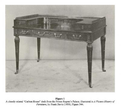 A FINE GEORGE III MAHOGANY CARLTON HOUSE WRITING TABLE