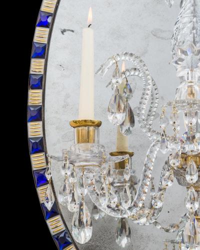 A FINE GEORGE III OVAL MIRROR CHANDELIER
