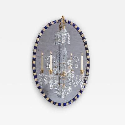A FINE GEORGE III OVAL MIRROR CHANDELIER