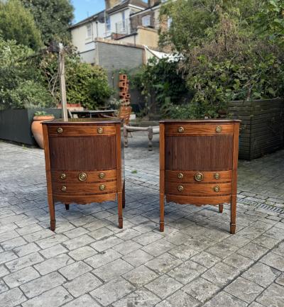 A FINE GEORGE III PERIOD MAHOGANY BEDSIDE CABINETS