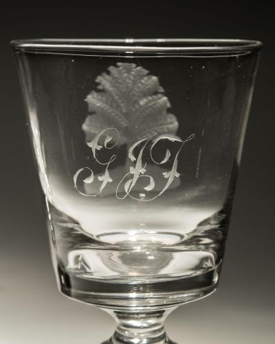 A FINE PAIR OF ENGRAVED BUCKET BOWL GOBLETS
