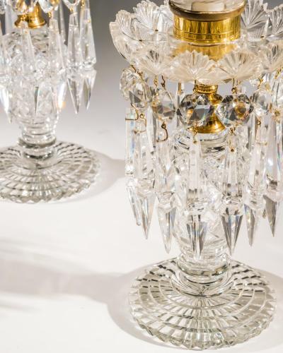 A FINE PAIR OF REGENCY CRYSTAL STORM LIGHTS
