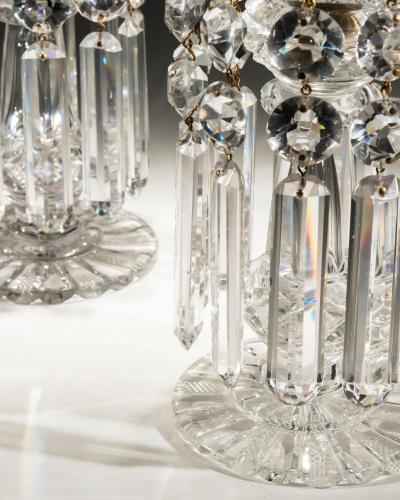 A FINE PAIR OF REGENCY FAN EDGE LUSTRES