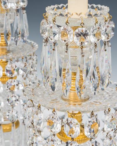 A FINE PAIR OF REGENCY ORMOLU MOUNTED BLADES LUSTRES