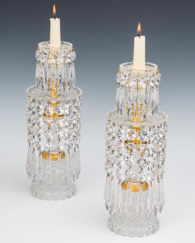 A FINE PAIR OF REGENCY ORMOLU MOUNTED BLADES LUSTRES