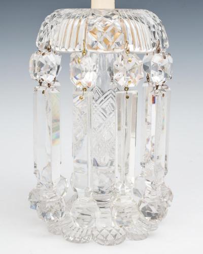 A FINE PAIR OF RICHLY CUT VICTORIAN GLASS LUSTRES