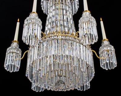 A FINE REGENCY PERIOD CUT GLASS CHANDELIER