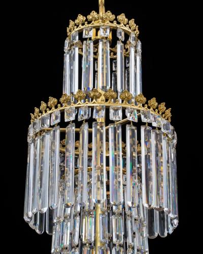 A FINE REGENCY PERIOD CUT GLASS CHANDELIER