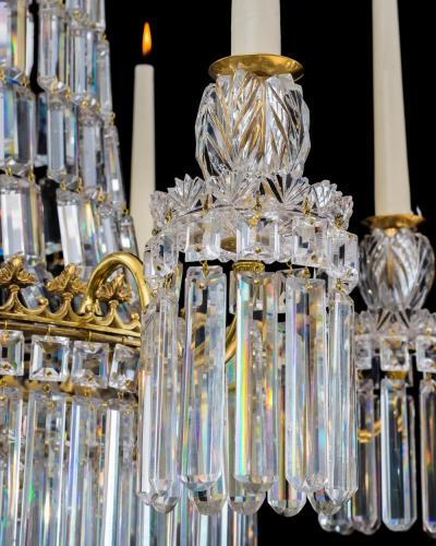 A FINE REGENCY PERIOD CUT GLASS CHANDELIER