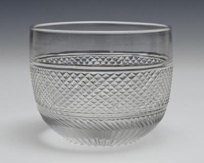 A FINE SET OF SIXTEEN DIAMOND CUT GLASS REGENCY FINGER BOWLS