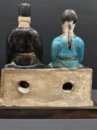 A Fahua glazed official group Ming Dynasty