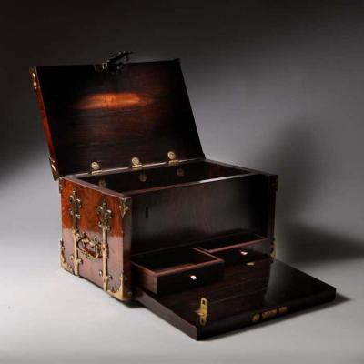A Fine 17th C William and Mary Kingwood Strongbox or Coffre Fort Circa 1690