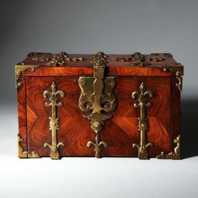 A Fine 17th C William and Mary Kingwood Strongbox or Coffre Fort Circa 1690