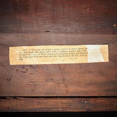 A Fine 17th Century William and Mary Burl Walnut Cabinet on Chest Circa 1690