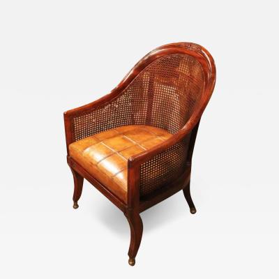 A Fine 19th Century Regency Mahogany Barrel Desk Chair