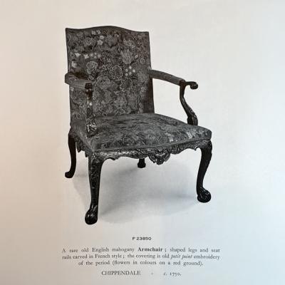 A Fine And Rare George II Period Carved Mahogany Library Armchair