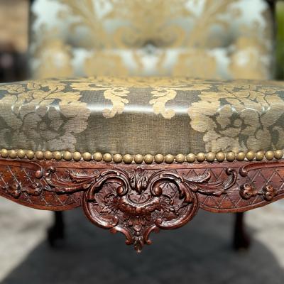 A Fine And Rare George II Period Carved Mahogany Library Armchair