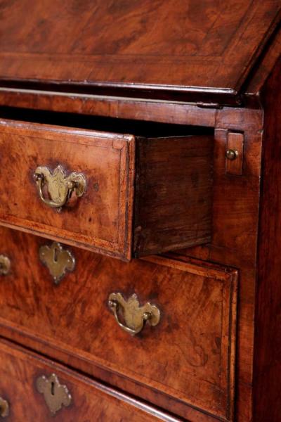 A Fine Early 18th Century George I Burr Walnut Bureau Bookcase Circa 1715