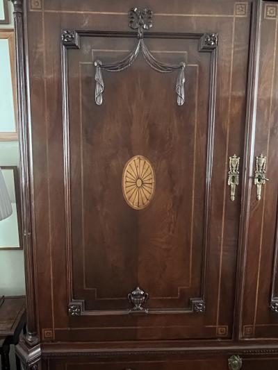 A Fine English George III Mahogany Cabinet Linen Press