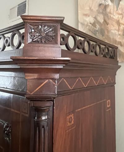 A Fine English George III Mahogany Cabinet Linen Press