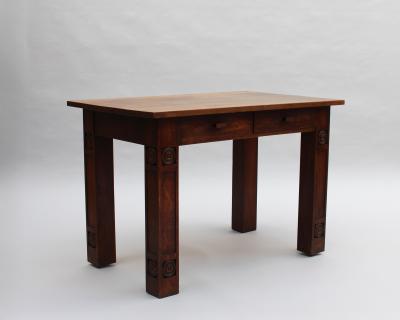 A Fine French Modernist Solid Oak Desk