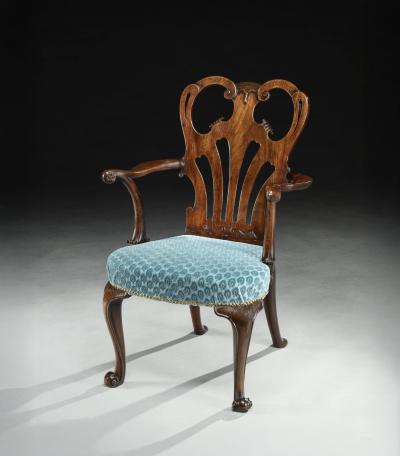 A Fine George II Carved Mahogany Armchair