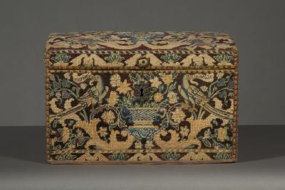 A Fine Gros and Petit Point Needlework Coffret Most Unusually