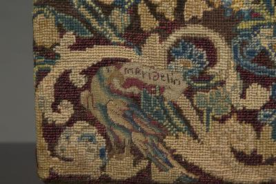 A Fine Gros and Petit Point Needlework Coffret Most Unusually