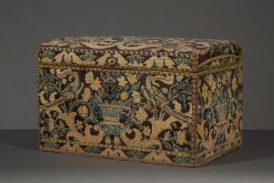 A Fine Gros and Petit Point Needlework Coffret Most Unusually