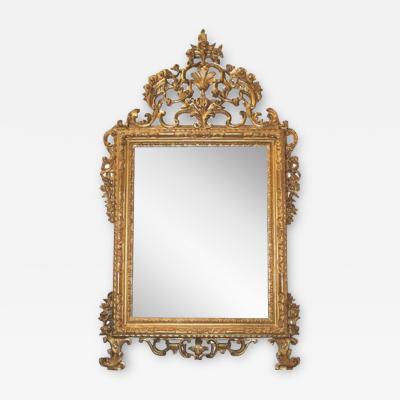 A Fine Highly Carved 18th Century Italian Louis XV Giltwood Mirror