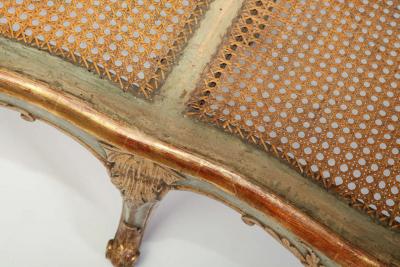 A Fine Italian 18th C Parcel Gilt and Painted Canape