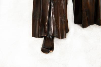 A Fine Japanese Meiji Period Antique Bronze Sculpture of a Samurai Warrior