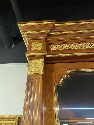 A Fine Louis XVI Style Gilt Bronze Mounted Mahogany Bookcase Bibliotheque