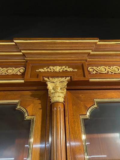 A Fine Louis XVI Style Gilt Bronze Mounted Mahogany Bookcase Bibliotheque